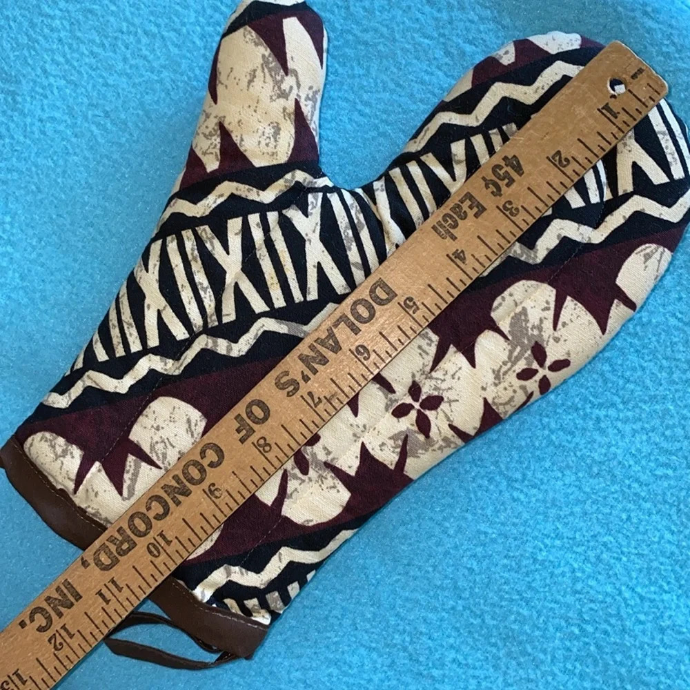 LANAKILA CRAFTS OVEN MITT Hawaiian print quilted thick lining cooking glove NEW - Picture 6 of 8